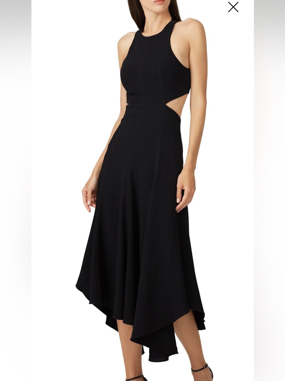 Cinq a sept size 12 Sleeveless Black Cutout High-Low Dress